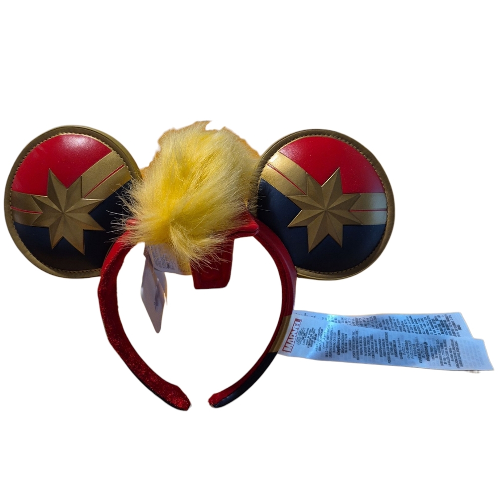 Disney Parks Marvel's Captain Marvel Ears Headband for Adults Disneybound NWT